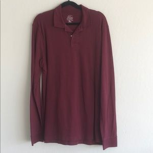 J Crew long sleeve burgundy polo